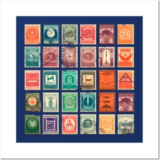 Fancy Postage Stamps Design Posters and Art